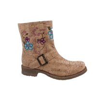 NAE Vegan Shoes Saka Embroidery Cork Boot